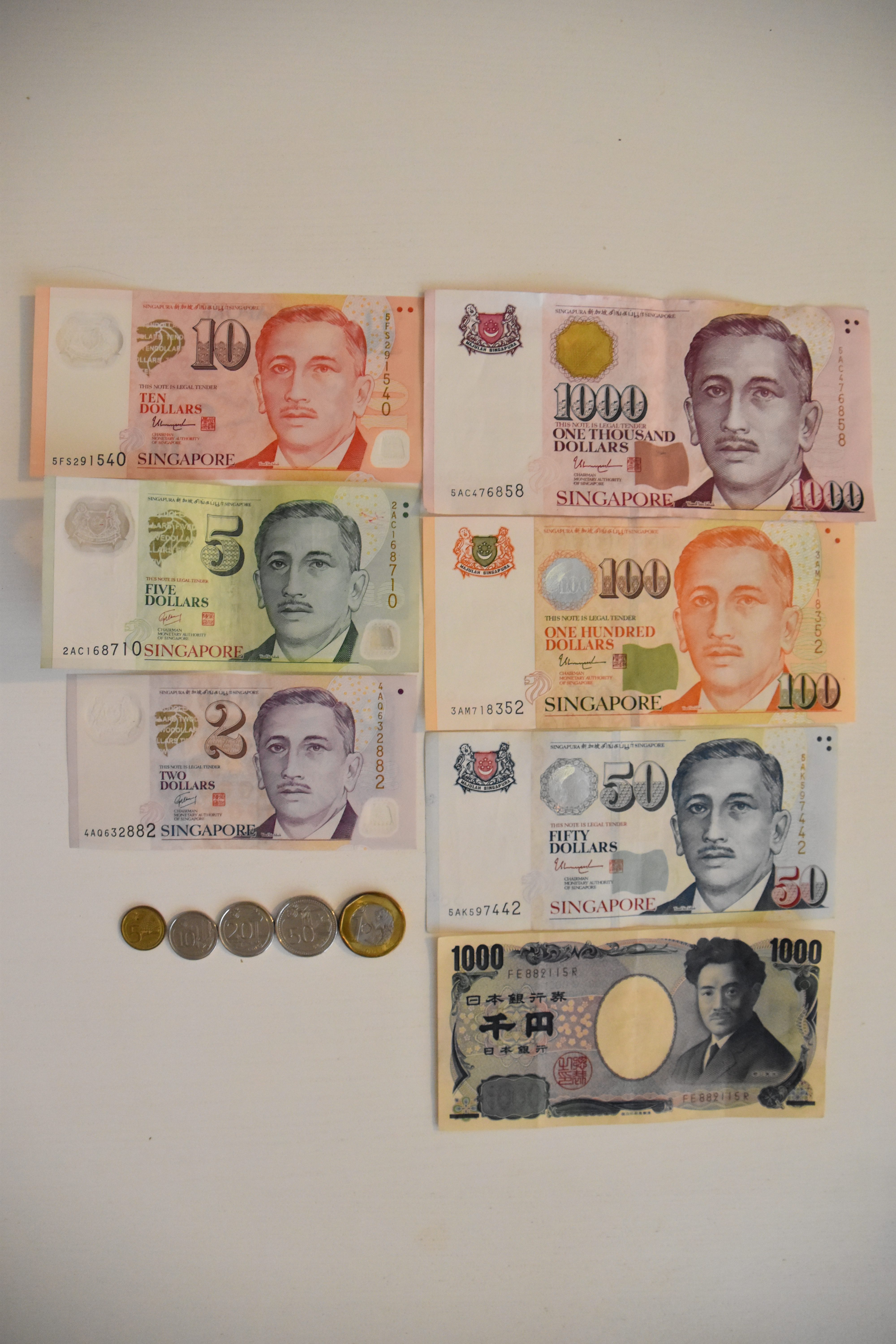 シンガポールドル紙幣 コインの種類 チップの有無 ケチ男とグル女のシンガポール駐在記